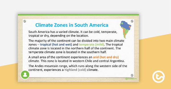The Natural Environment of South America PowerPoint teaching resource