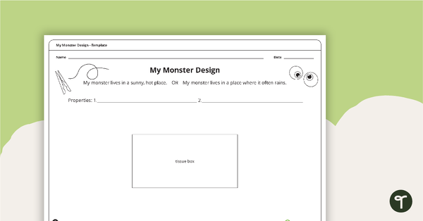 Go to My Monster Design Template teaching resource