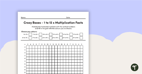 Crazy Boxes – 1 to 12 Times Tables teaching resource