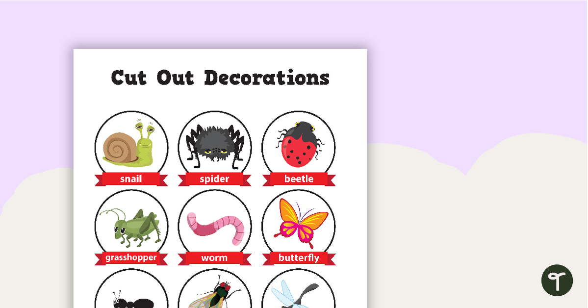 Minibeasts - Cut Out Decorations teaching resource