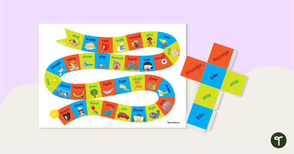 Preview image for Nouns, Verbs and Adjectives Board Game - teaching resource