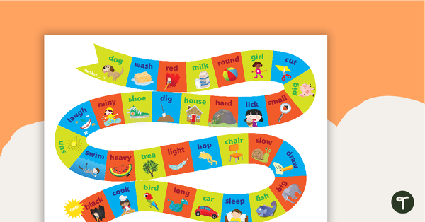 Nouns, Verbs and Adjectives Board Game teaching resource