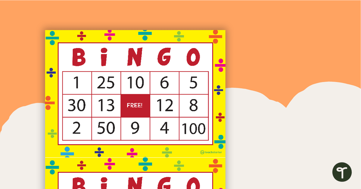 Division Bingo - Numbers teaching resource