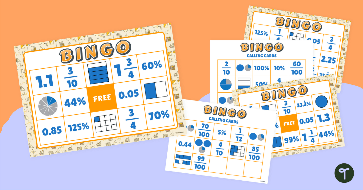 Fraction, Decimal, and Percentage Bingo teaching resource