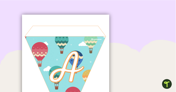 Image of Hot Air Balloons - Letters and Numbers Bunting