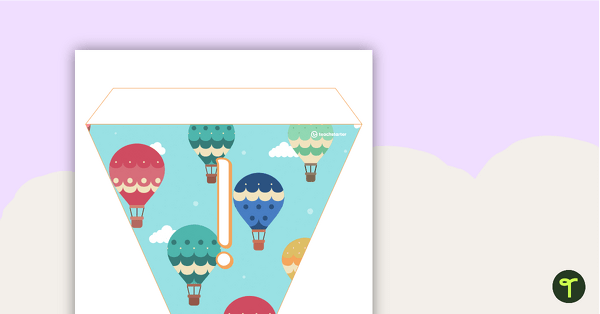 Hot Air Balloons - Letters and Numbers Bunting teaching resource