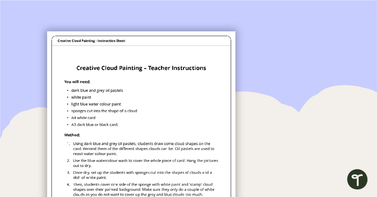 Preview image for Creative Cloud Painting - Teacher Instructions - teaching resource