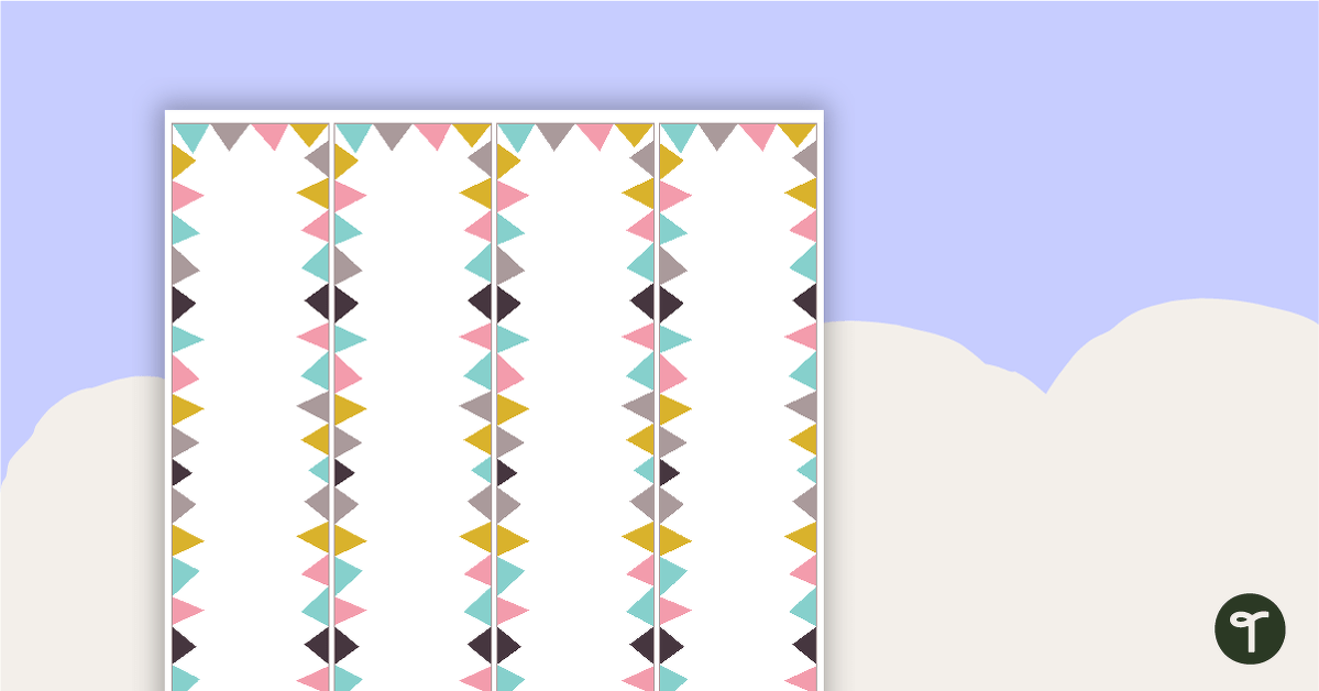 Pastel Flags - Border Trimmers teaching resource