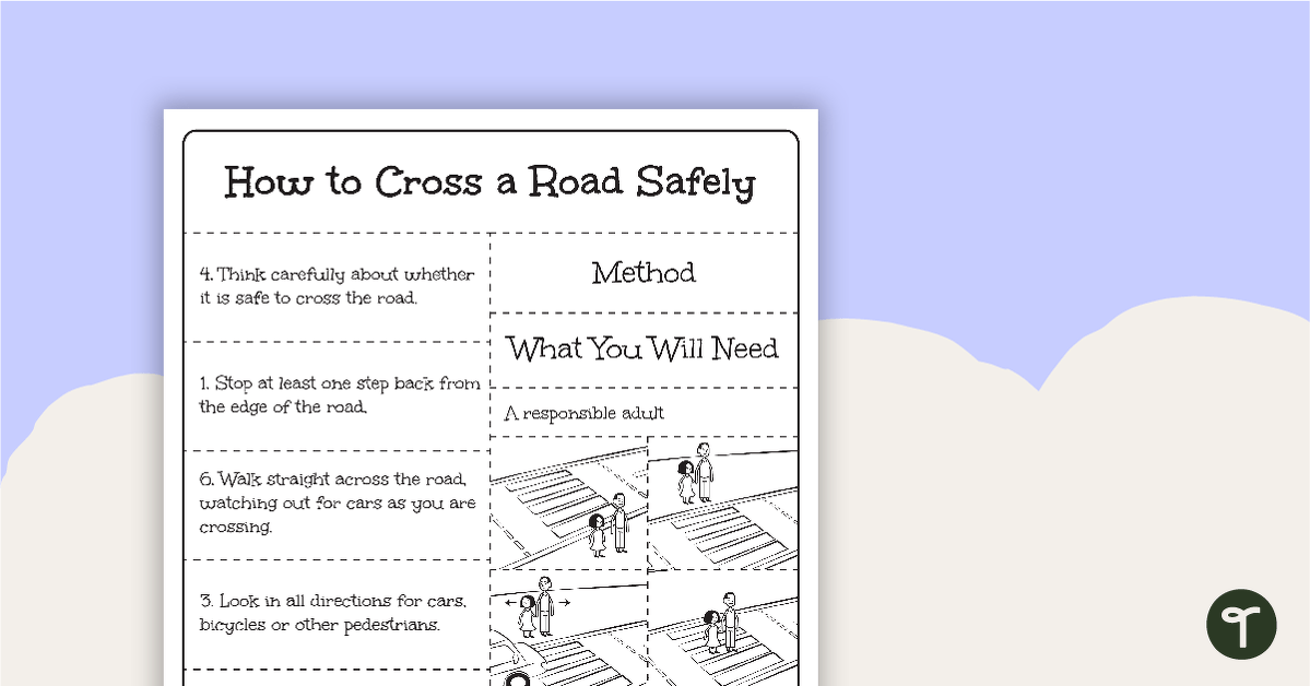 Procedure Text Sequencing Activity - How to Cross a Road Safely teaching resource