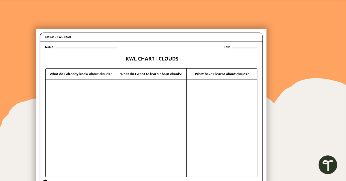 Preview image for Clouds - KWL Chart - teaching resource