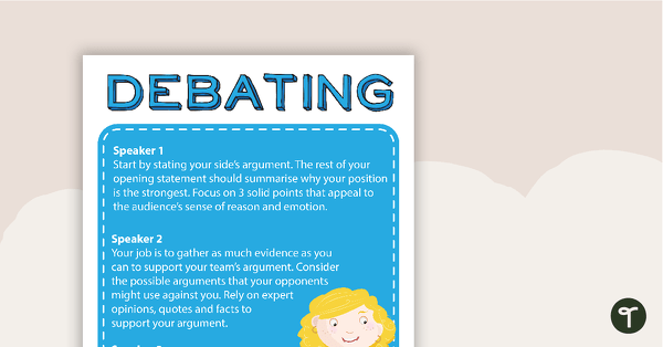 Go to Debating Roles Poster teaching resource