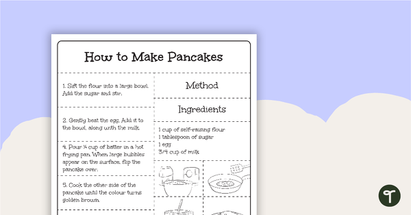Go to Procedure Text Sequencing Activity - How to Make Pancakes teaching resource