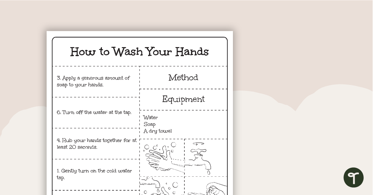 Procedure Text Sequencing Activity - How to Wash Your Hands teaching resource