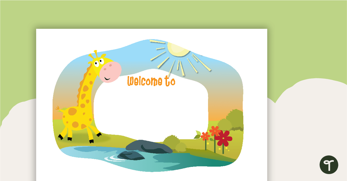 Preview image for Class Welcome Sign - Giraffes - teaching resource