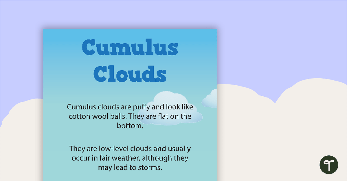 Preview image for Types of Clouds - Individual Posters - teaching resource