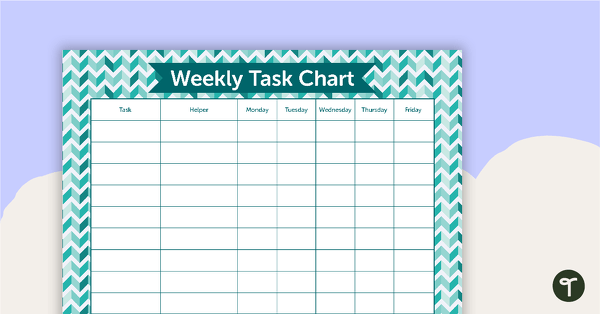 Go to Teal Chevron - Weekly Task Chart teaching resource