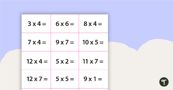 Multiplication Facts 0–12 Bingo teaching resource