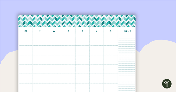 Go to Teal Chevron - Monthly Overview teaching resource