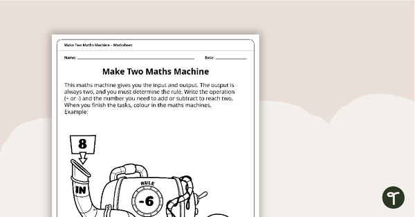 Go to Make Two Math Machine Worksheet teaching resource