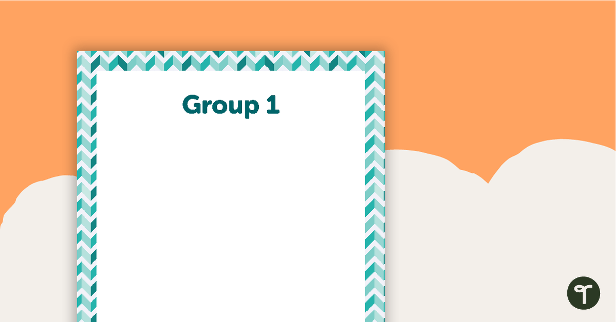 Teal Chevron - Grouping Posters teaching resource