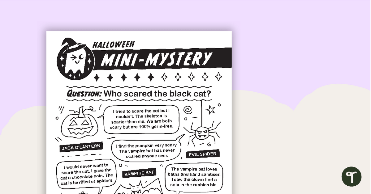 Mini-Mystery – Who Scared the Black Cat? teaching resource