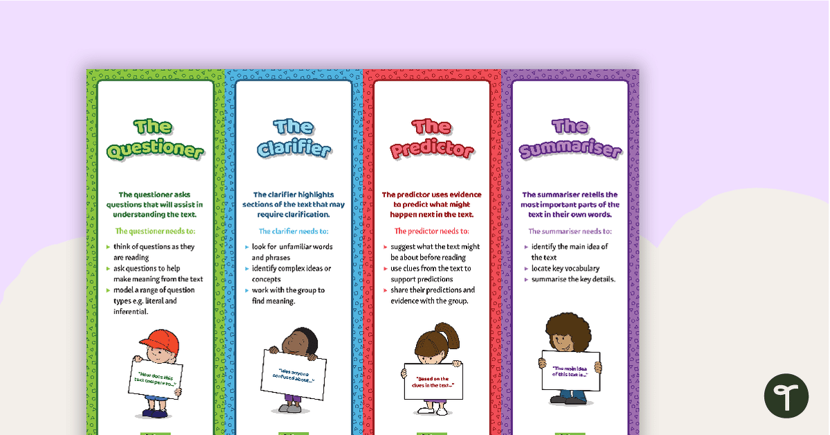 Preview image for Reciprocal Teaching Role Bookmarks - teaching resource