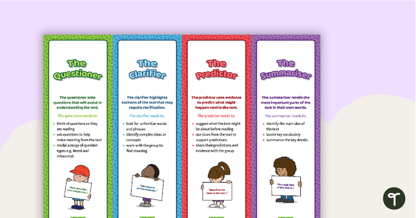 Reciprocal Teaching Role Bookmarks teaching resource