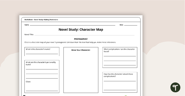 Go to Novel Study - Character Map Worksheet teaching resource