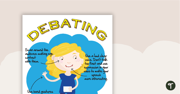 Debating Speaking Notes Poster teaching resource