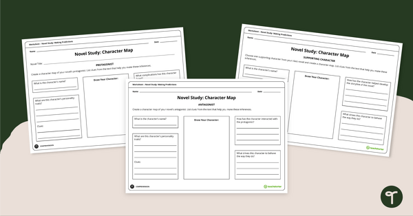 Preview image for Novel Study - Character Map Worksheet - teaching resource