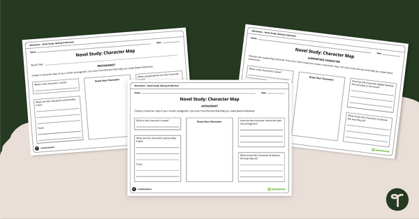 Go to Novel Study – Character Map Worksheet teaching resource