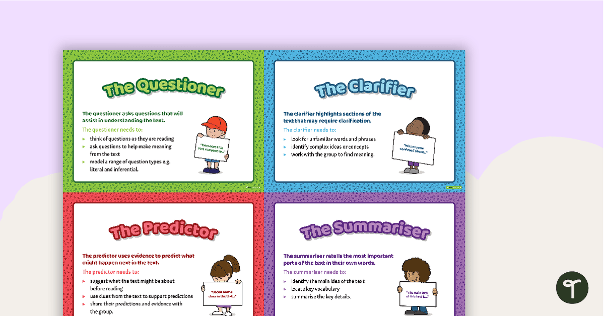 Preview image for Reciprocal Teaching Role Cards - teaching resource