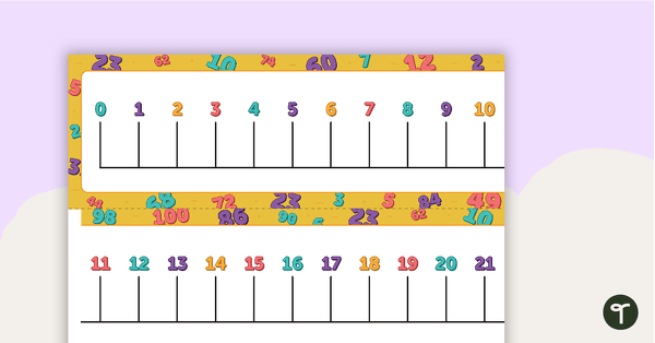 Two-Digit Number Line Activity Prompt Cards teaching resource