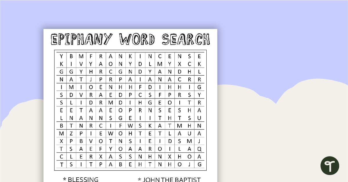 Epiphany Word Search With Solution teaching resource