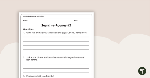 Search-a-Rooney 2 – Comprehension Worksheet teaching resource