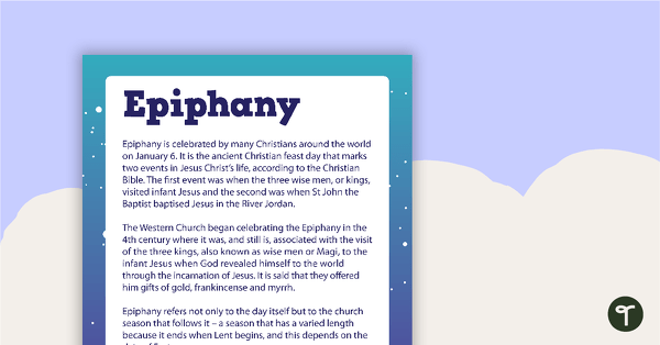 Epiphany Information Poster teaching resource