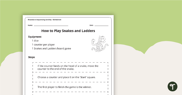 Procedure Sequencing Activity - Snakes and Ladders teaching resource