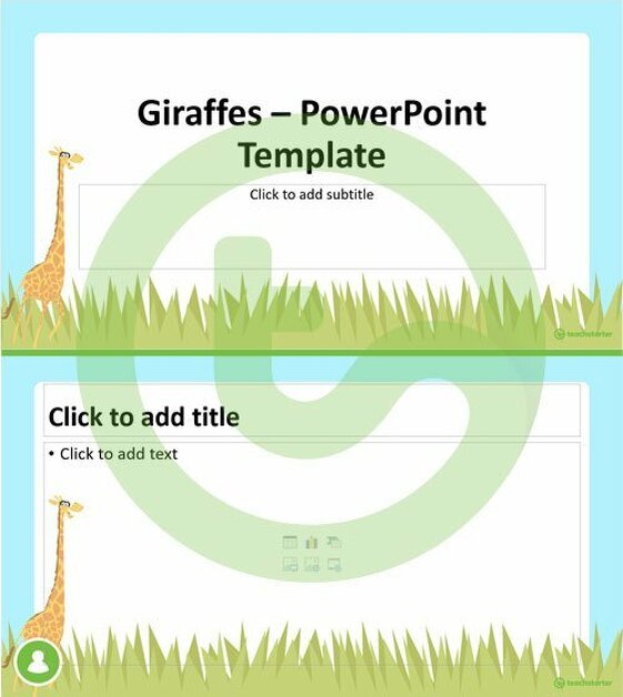 预览图像Giraffes – PowerPoint Template - teaching resource