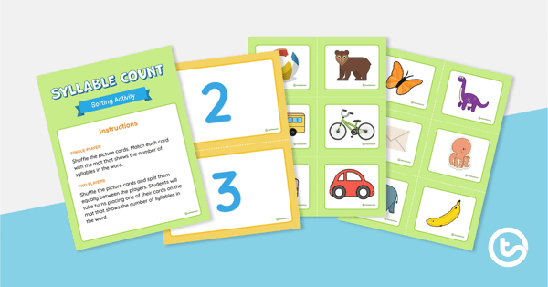 Preview image for Syllable Count Sorting Activity - teaching resource
