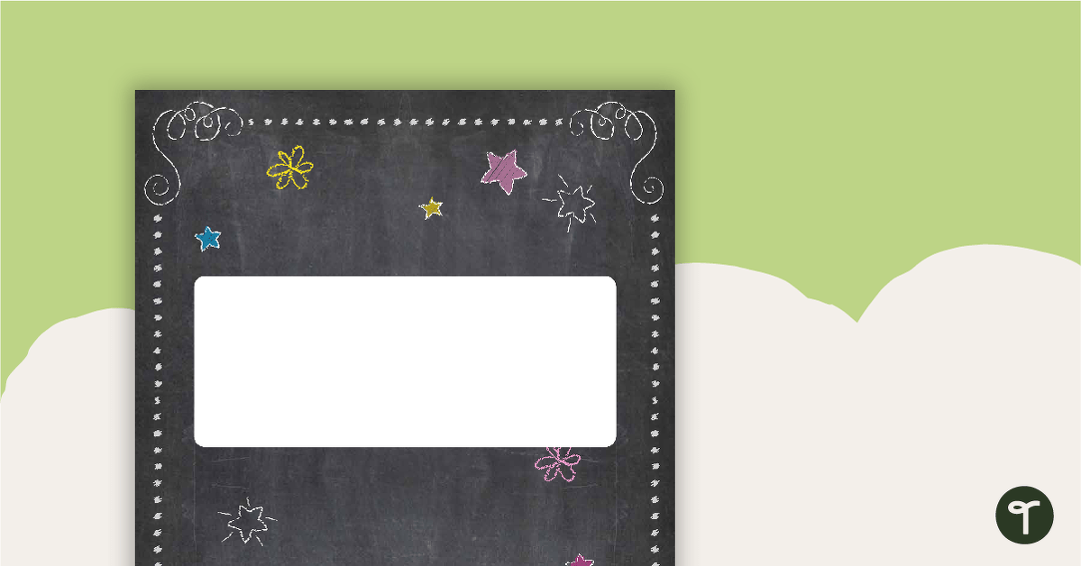 Funky Chalkboard - Diary Cover teaching resource