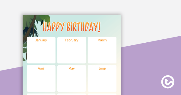 Dinosaurs - Happy Birthday Chart teaching resource
