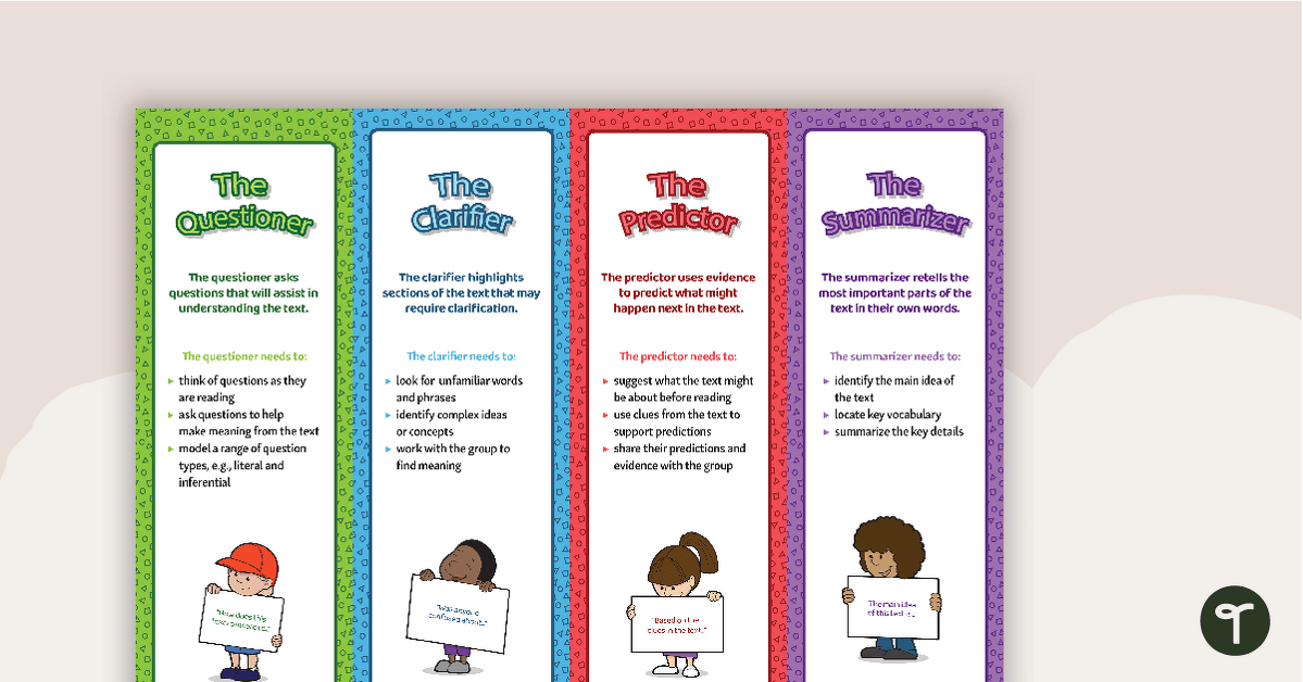 Reciprocal Teaching - Role Bookmarks teaching resource