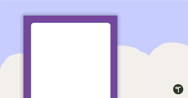 Plain Purple - Portrait Page Border teaching resource