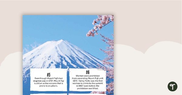 10 Fascinating Facts About Mount Fuji – Worksheet teaching resource