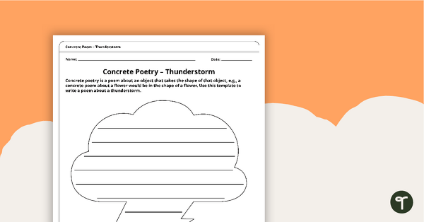 Concrete Poem Template – Thunderstorm teaching resource