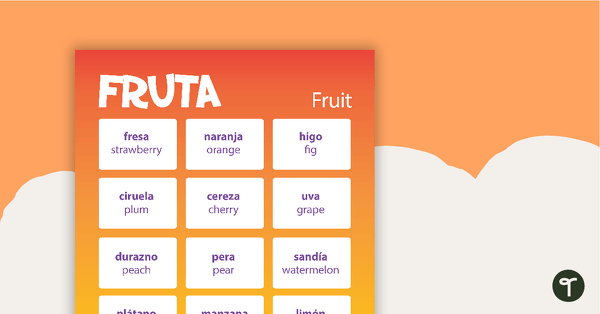 Fruit - Spanish Language Poster teaching resource
