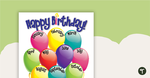 Happy Birthday Chart - Balloons teaching resource