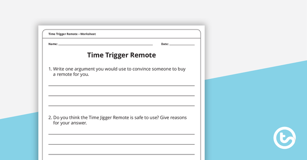 Time Jigger Remote – Worksheet teaching resource
