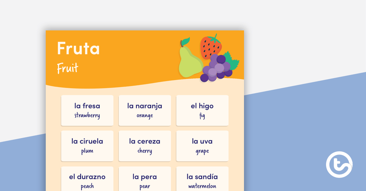Fruit - Spanish Language Poster teaching resource