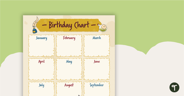 Preview image for Sorcerer Supplies – Happy Birthday Chart - teaching resource